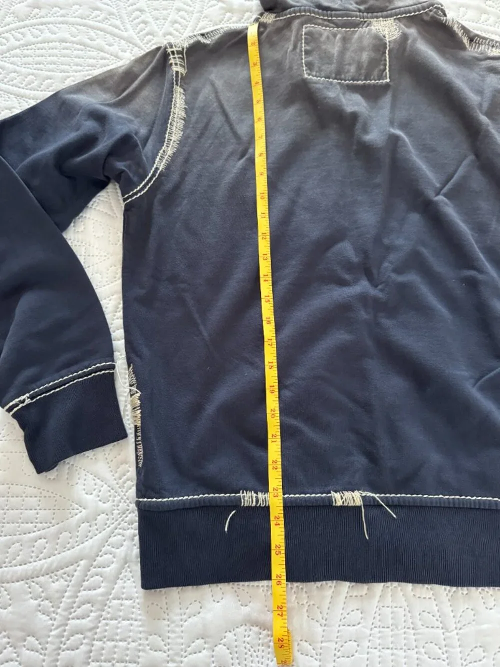 Vintage True Religion Whipstitch Big T Hoodie Switchblade Retail $419 MEDIUM